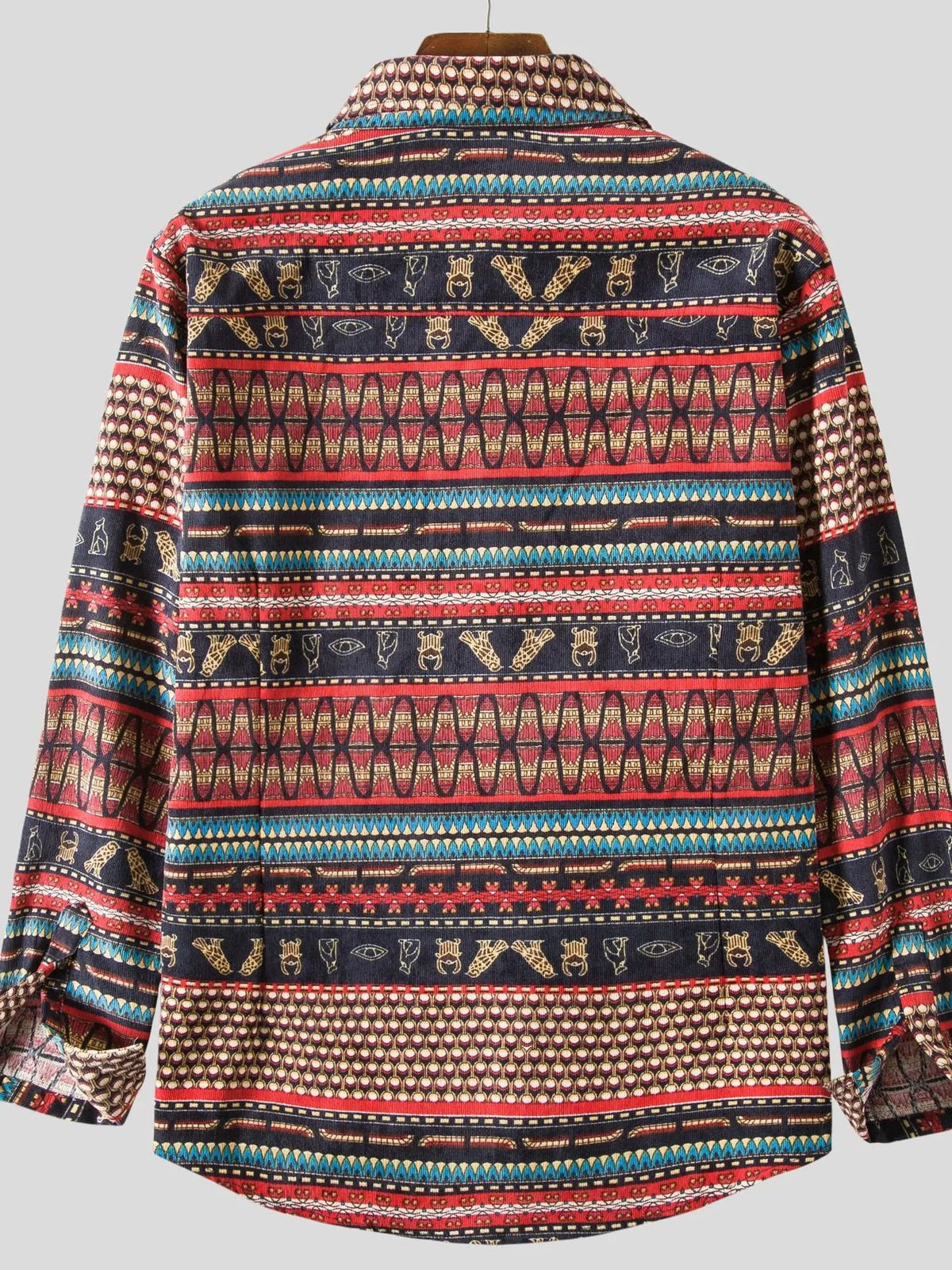Men's Vintage Ethnic Print Button Down Shirt | DCDesigns