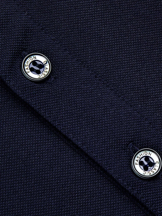 Men's Embroidered Short Sleeve Polo Shirt - Navy