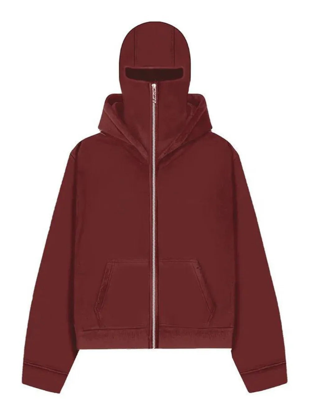 Men's Zip Up Long Sleeve Hoodie with Mask - DCDesigns mens casual hoodie product view
