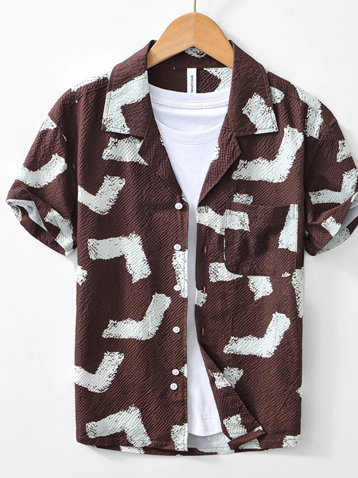 Men's Printed Button-Up Short Sleeve Shirt | DCDesigns