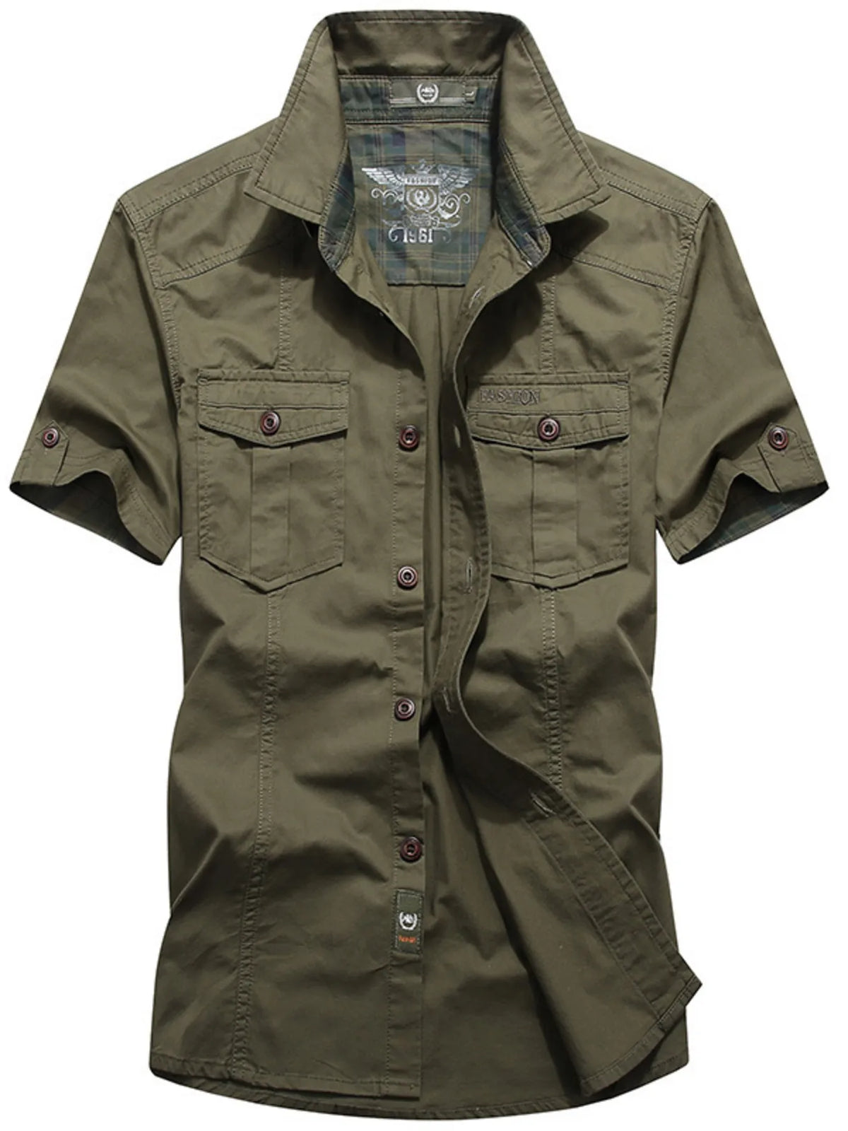 Men's Casual Short Sleeve Cargo Shirt | DCDesigns