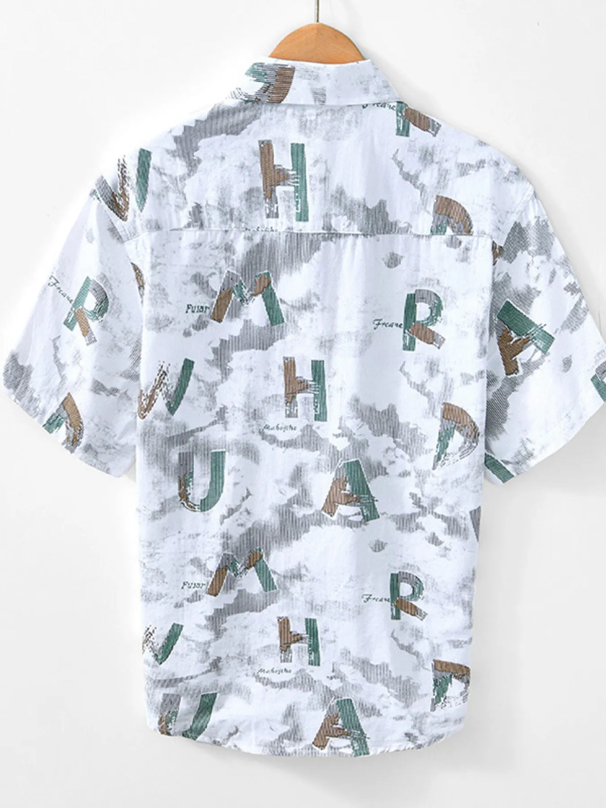 Men's Printed Button-Up Short Sleeve Shirt | DCDesigns