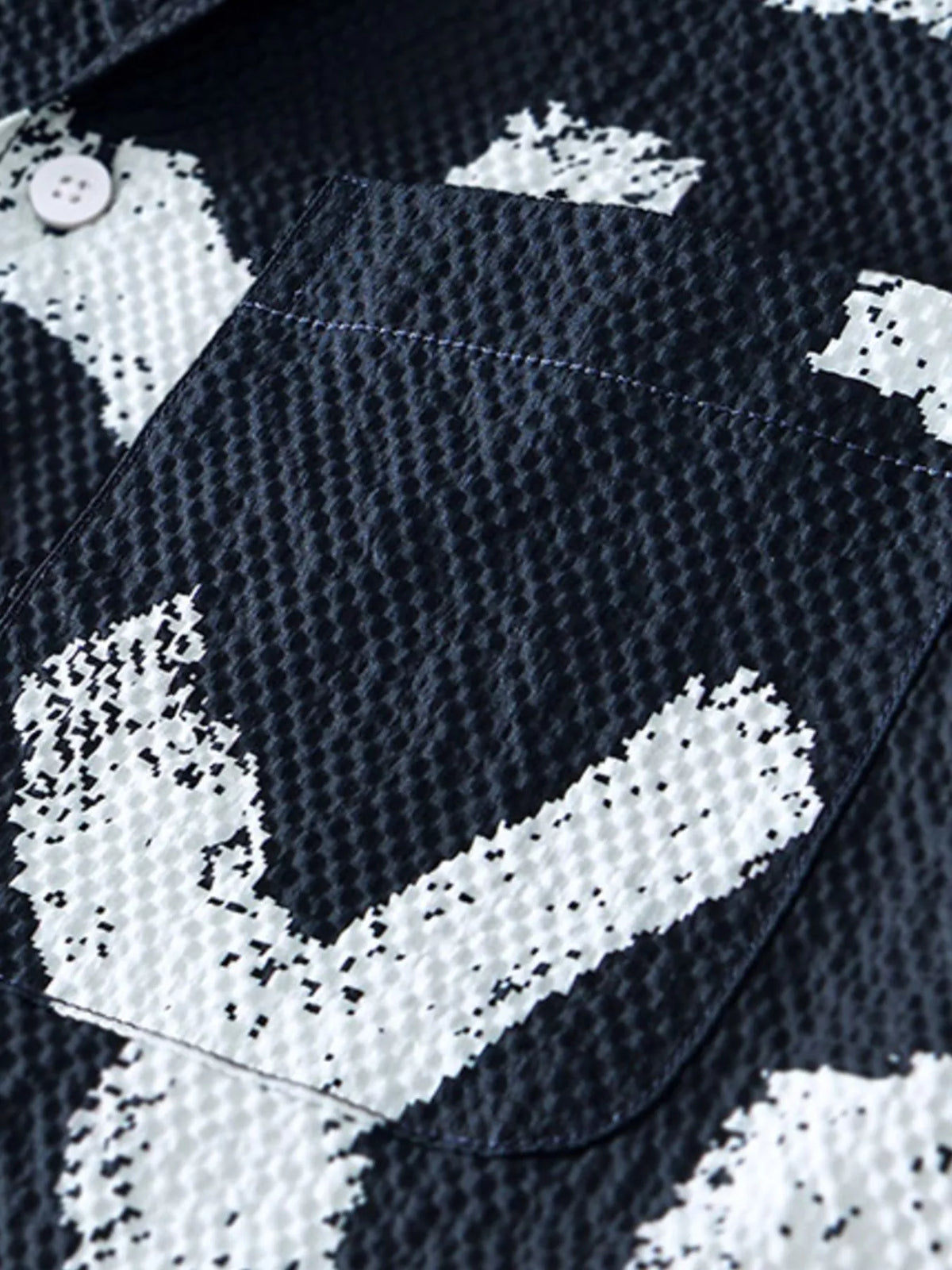 Men's Printed Button-Up Short Sleeve Shirt | DCDesigns