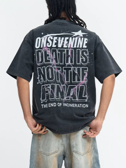 Men's Vintage Washed oversized graphic T-shirt – men's bold Y2K streetwear graphic tee, product image 3