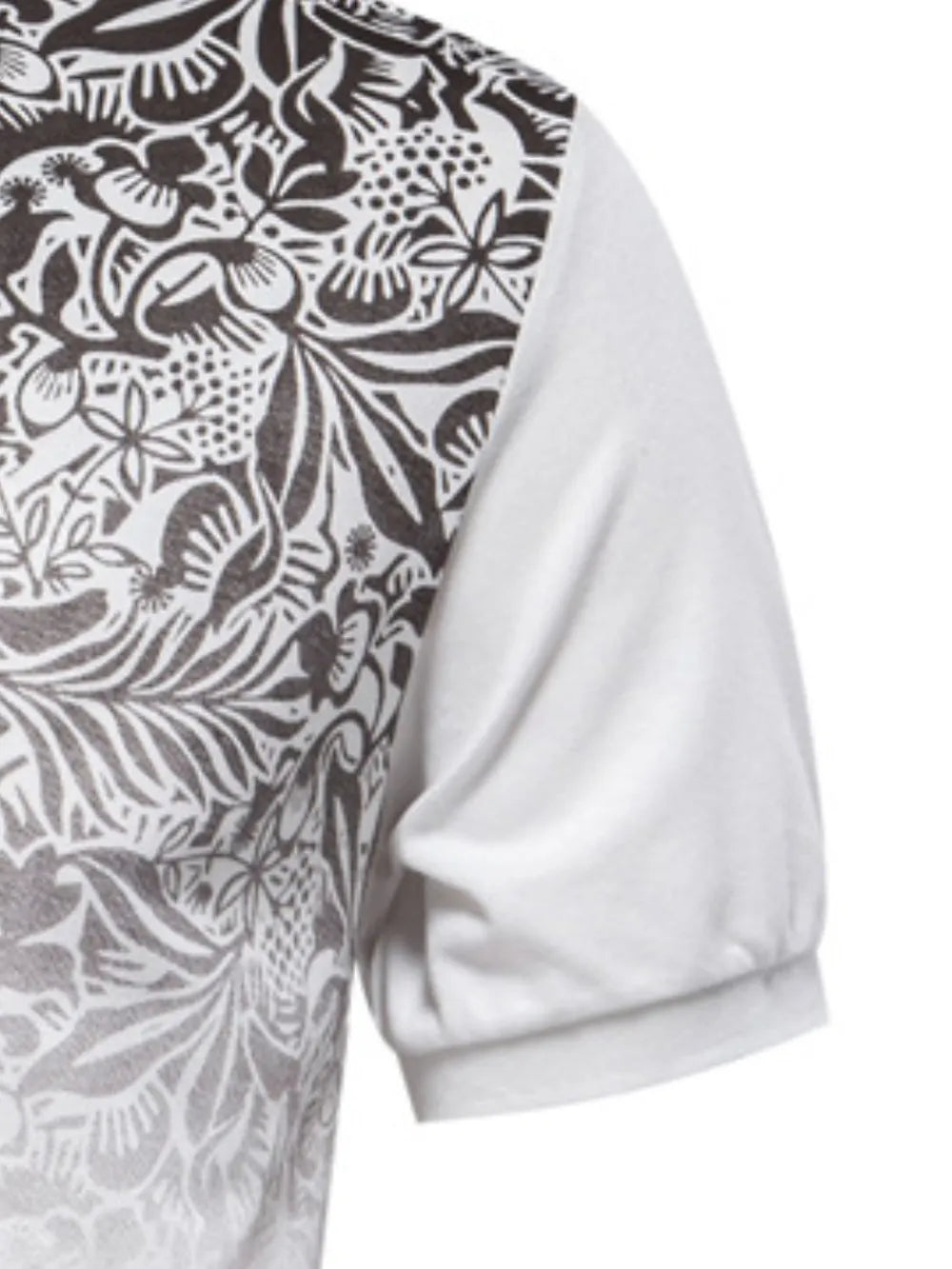 Men's Printed Collared Neck Short Sleeve Polo Shirt - Ivory