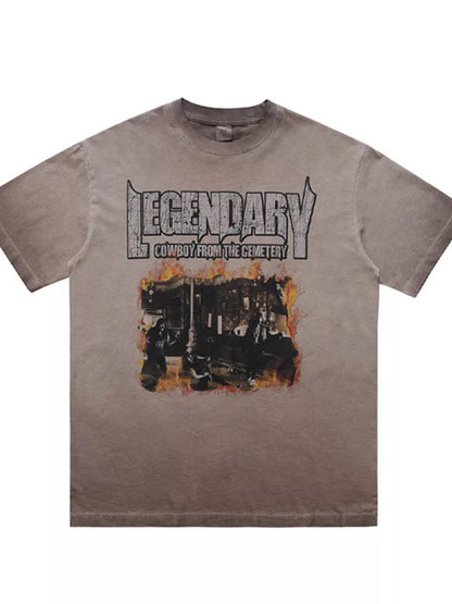 Men's oversized Men's Graphic Round Neck T-Shirt – men's bold Y2K streetwear graphic tee, product image 5