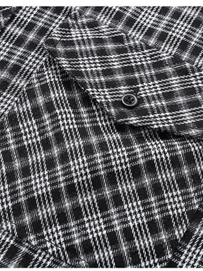 Men's Casual Plaid Long Sleeve Shirt | DCDesigns
