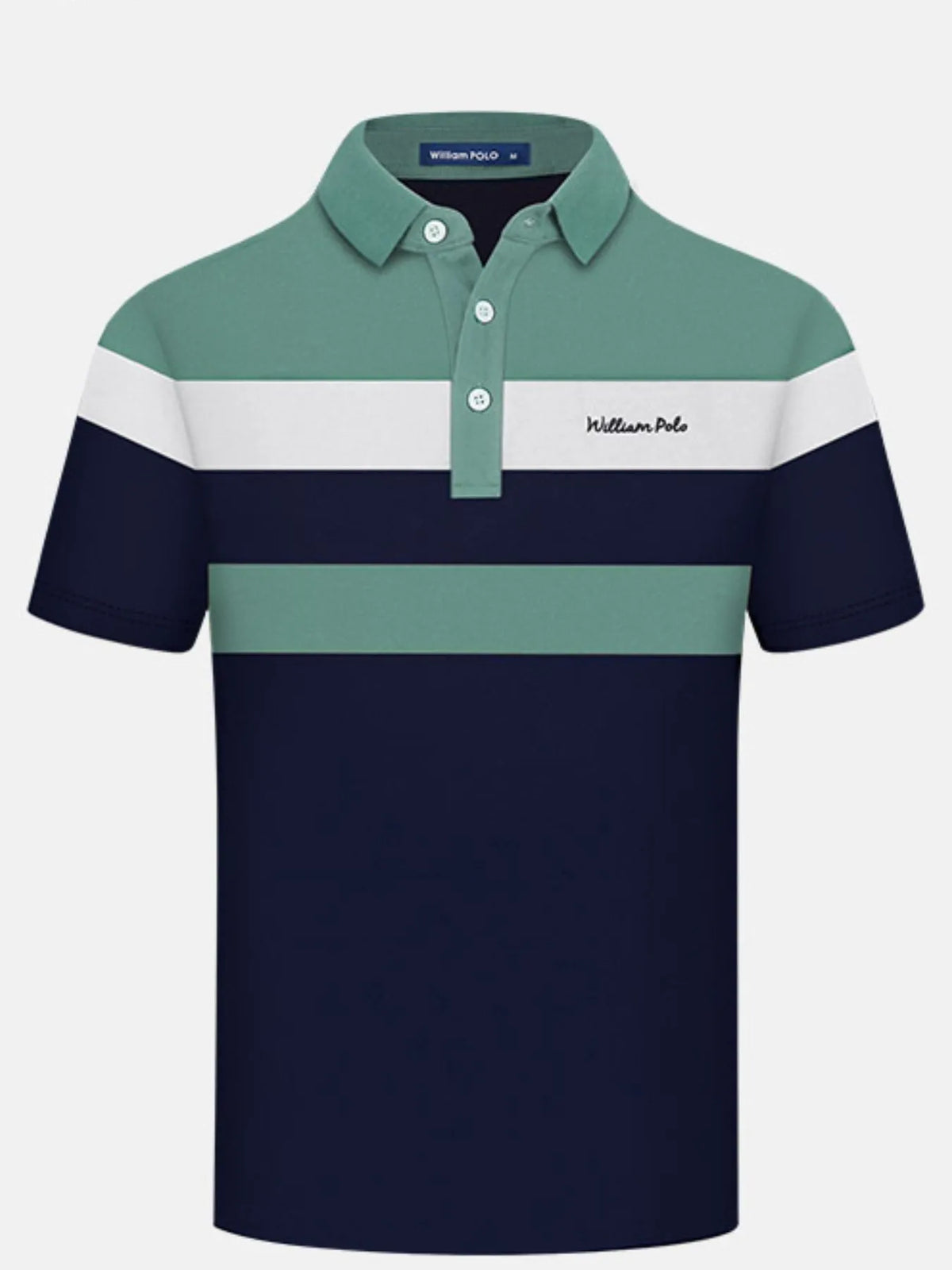 Men's Color Block Striped Short Sleeve Polo Shirt - Burgundy