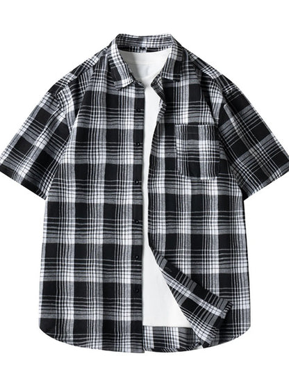 Men's Casual Plaid Short Sleeve Shirt | DCDesigns