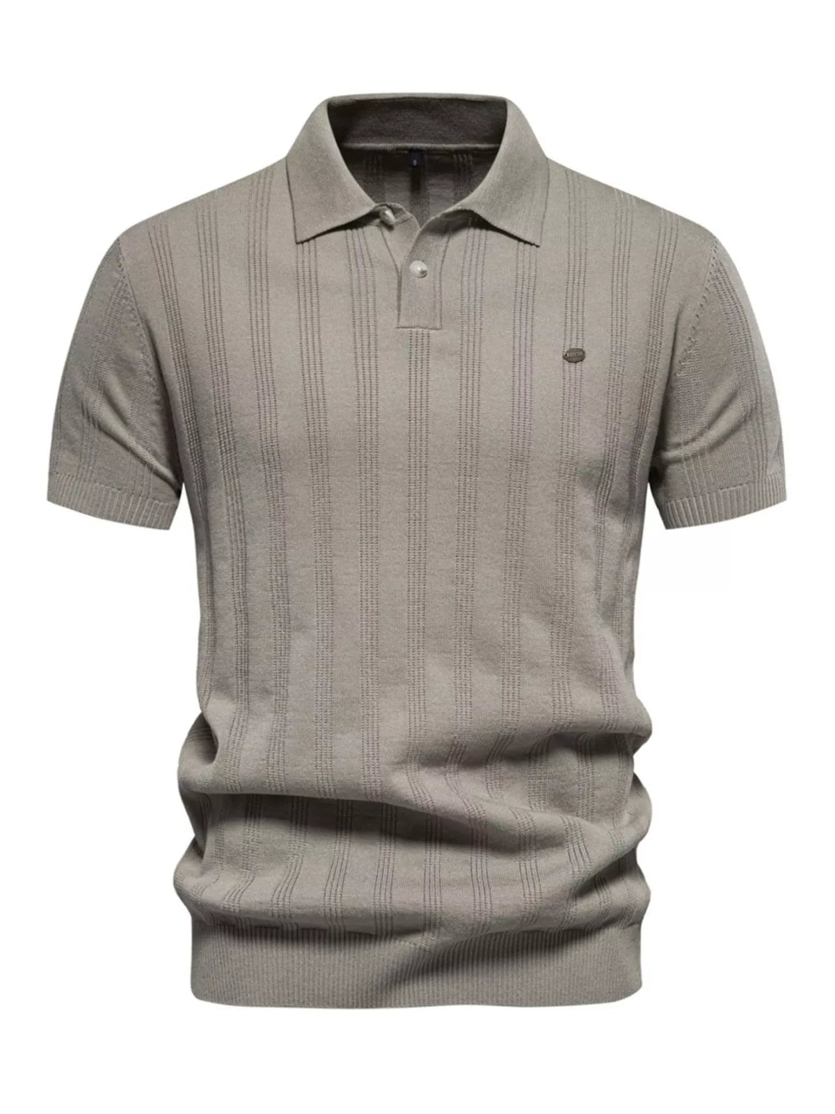 Men's Short Sleeve Knit Polo Shirt - Khaki