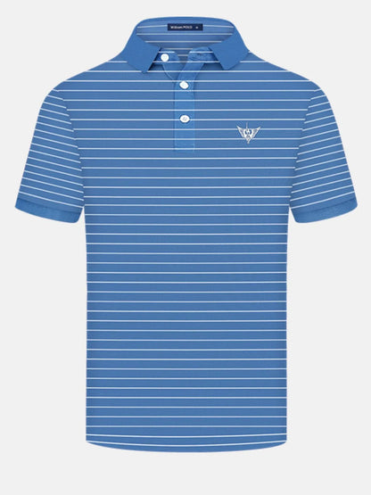 Men's Striped Short Sleeve Polo Shirt - Khaki