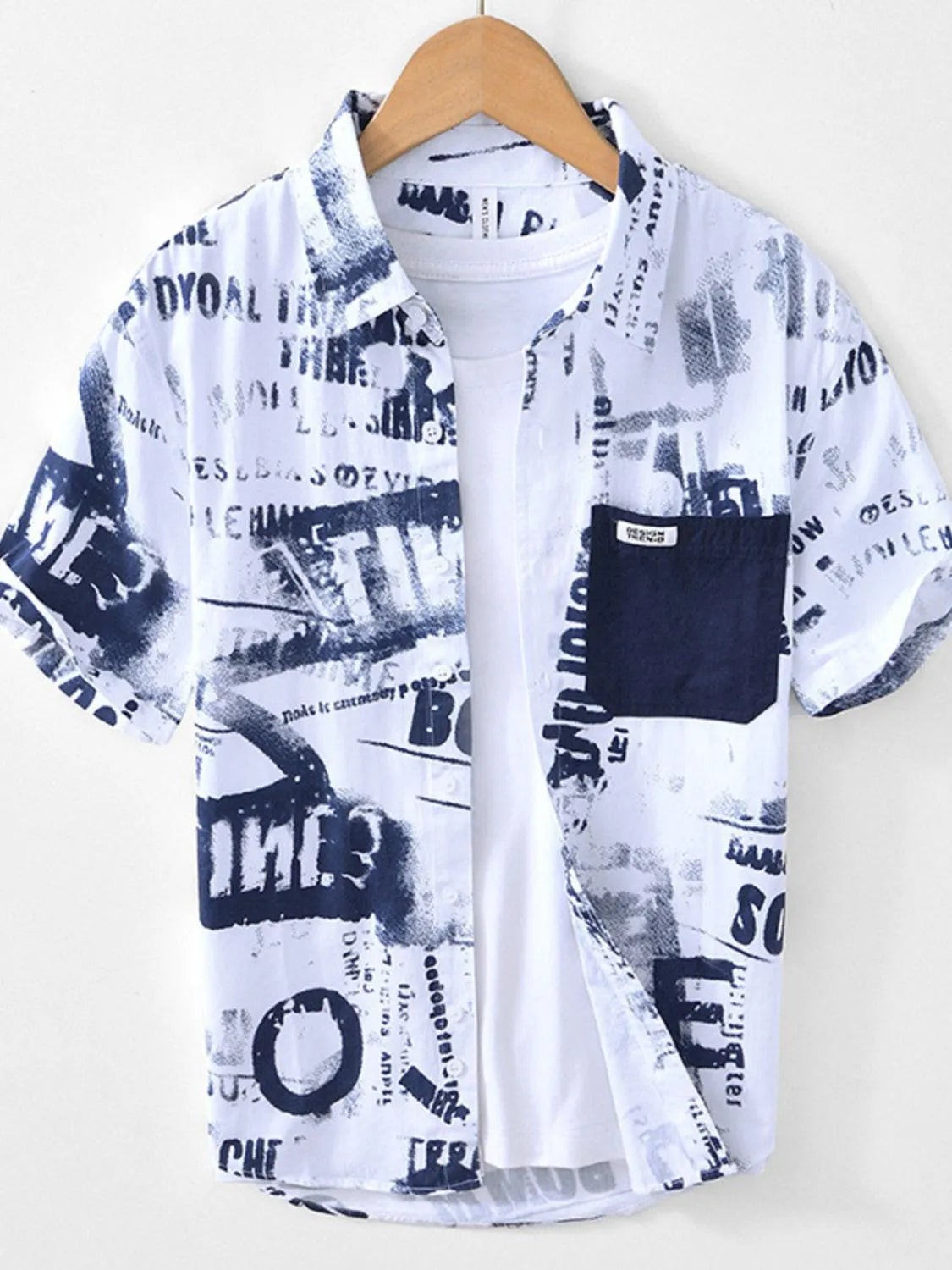 Men's Printed Button-Up Short Sleeve Shirt | DCDesigns