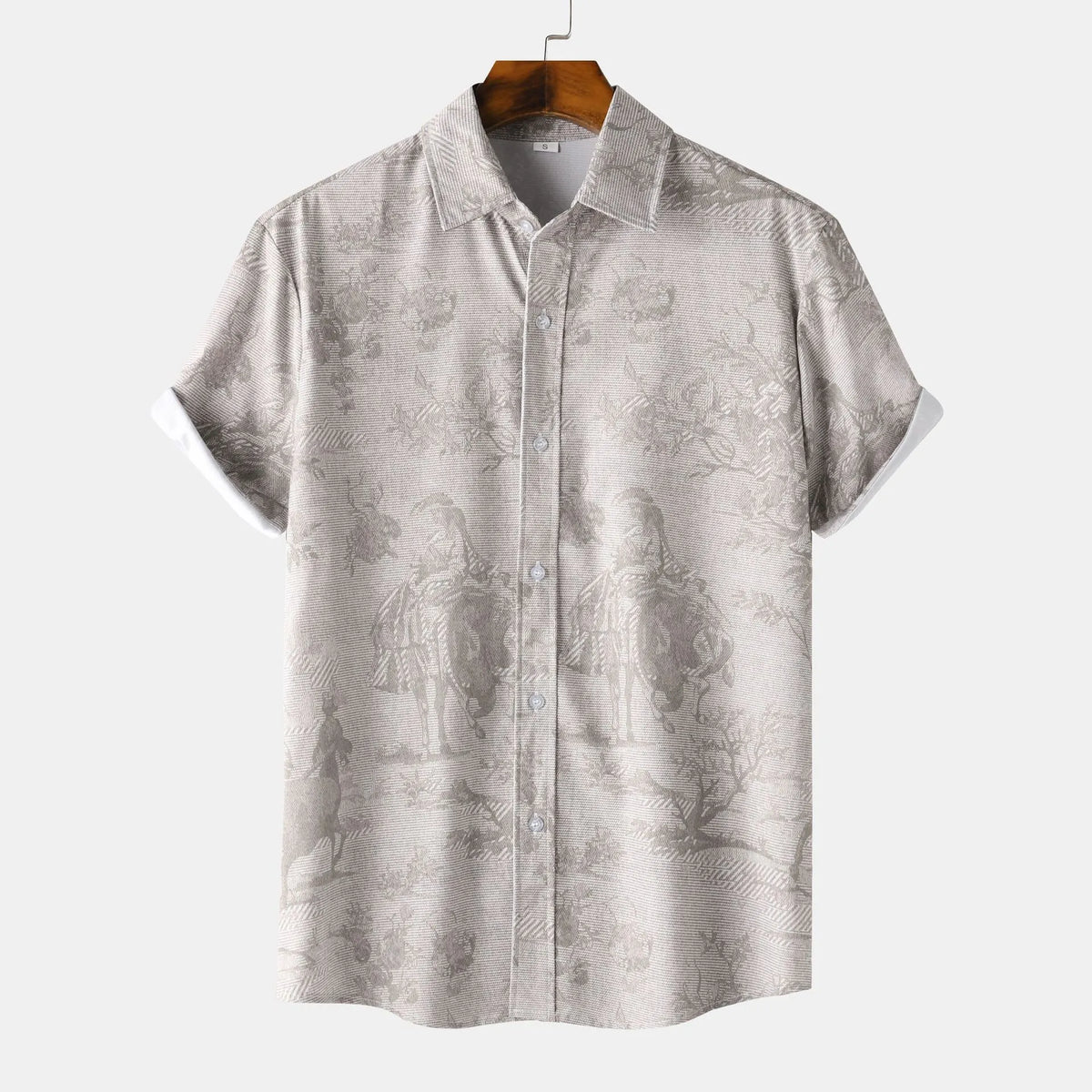 Men's Printed Button-Up Short Sleeve Shirt | DCDesigns