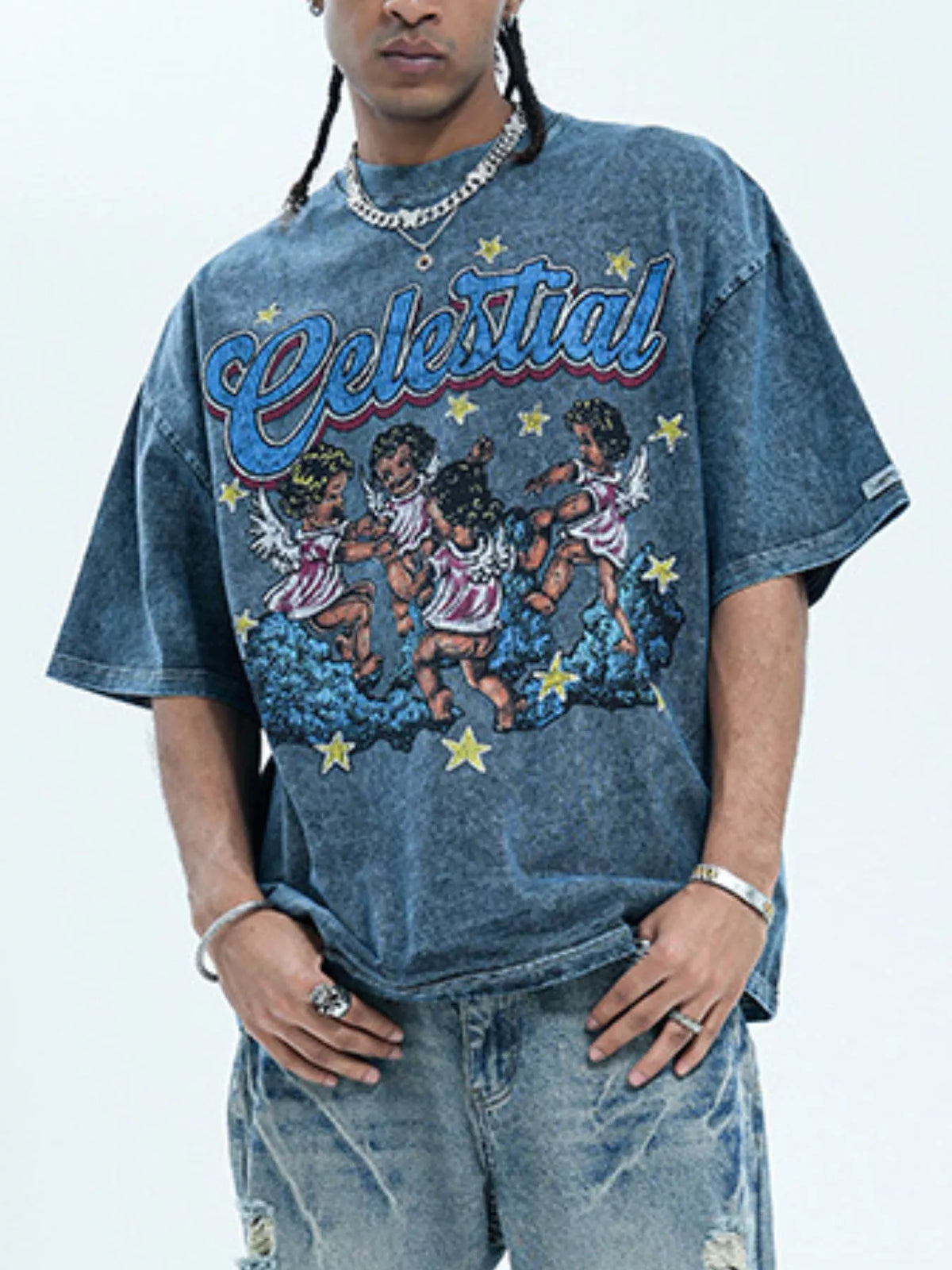 Men's oversized Men's Graphic Round Neck Half Sleeve T-Shirt – men's bold Y2K streetwear graphic tee, product image 6