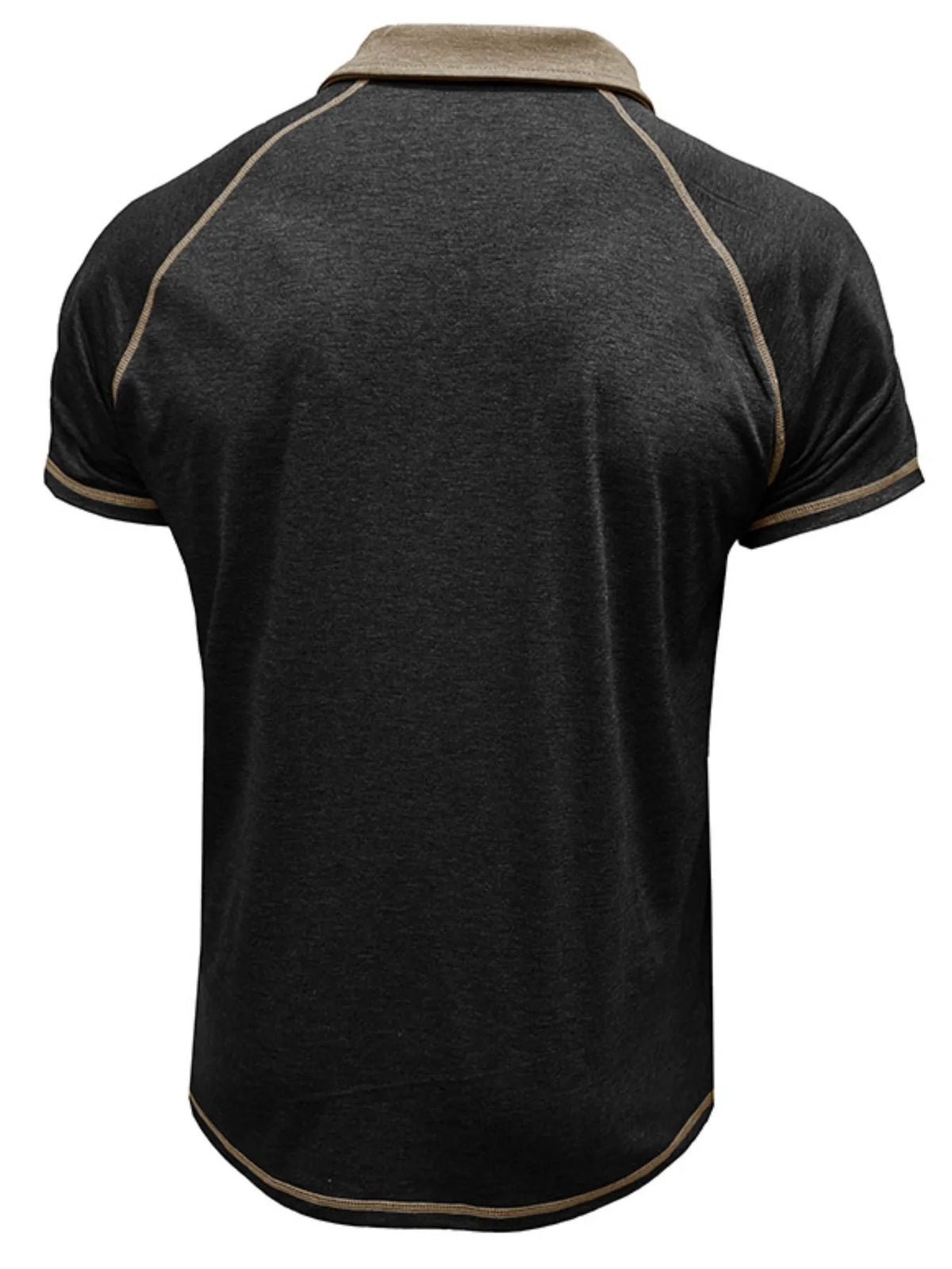 Men's Contrast Collar Short Sleeve Polo Shirt - Dark Gray