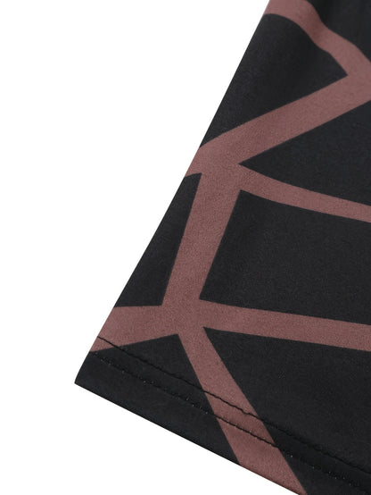 Women's Polyester And Elastane - High Neckline, Sensual Print, Machine Washable - Spring/Autumn Fashion - For Women - Perfect for Casual & Party Occasions - Ideal Gift for Her