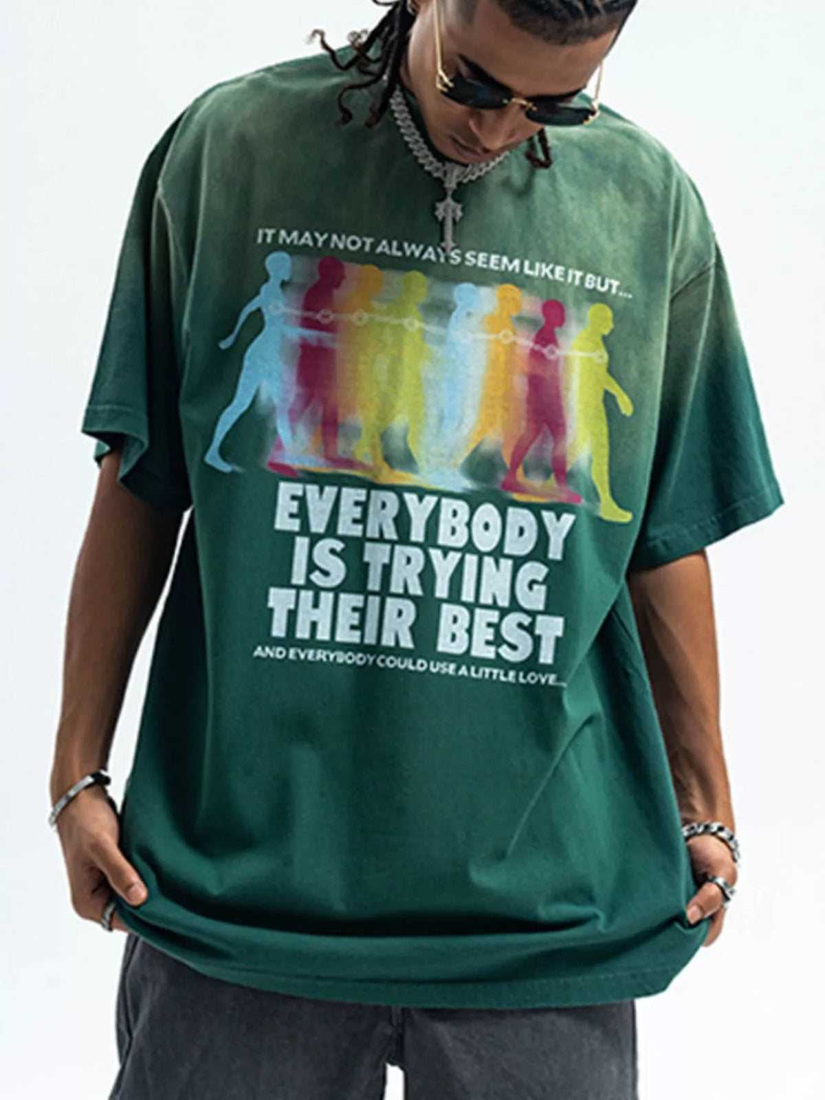 Men's oversized Men's Graphic Round Neck Short Sleeve T-Shirt – men's bold Y2K streetwear graphic tee, product image 2