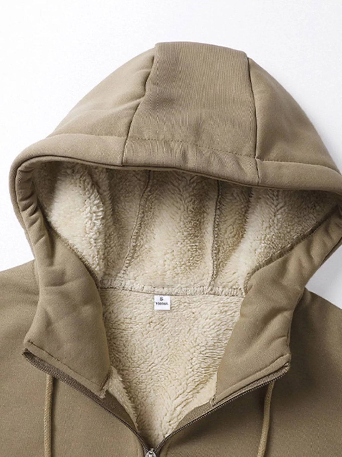 Men's Full Size Warm Fleece Lined Zip-Up Hoodie Plus Size - DCDesigns mens casual hoodie product view