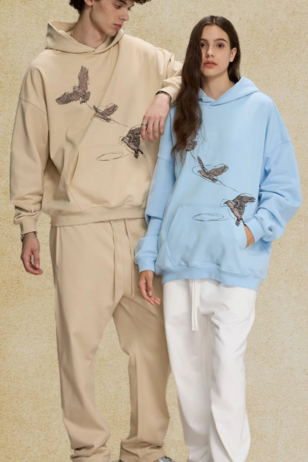 Men's Graphic Long Sleeve Hoodie with Kangaroo Pocket - DCDesigns mens casual hoodie product view