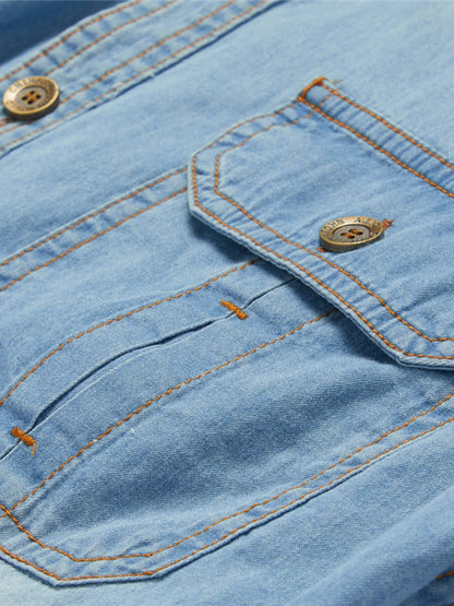 Men's Vintage Wash Long Sleeve Denim Shirt | DCDesigns