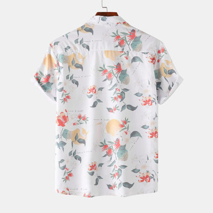 Men's Printed Button-Up Short Sleeve Shirt | DCDesigns