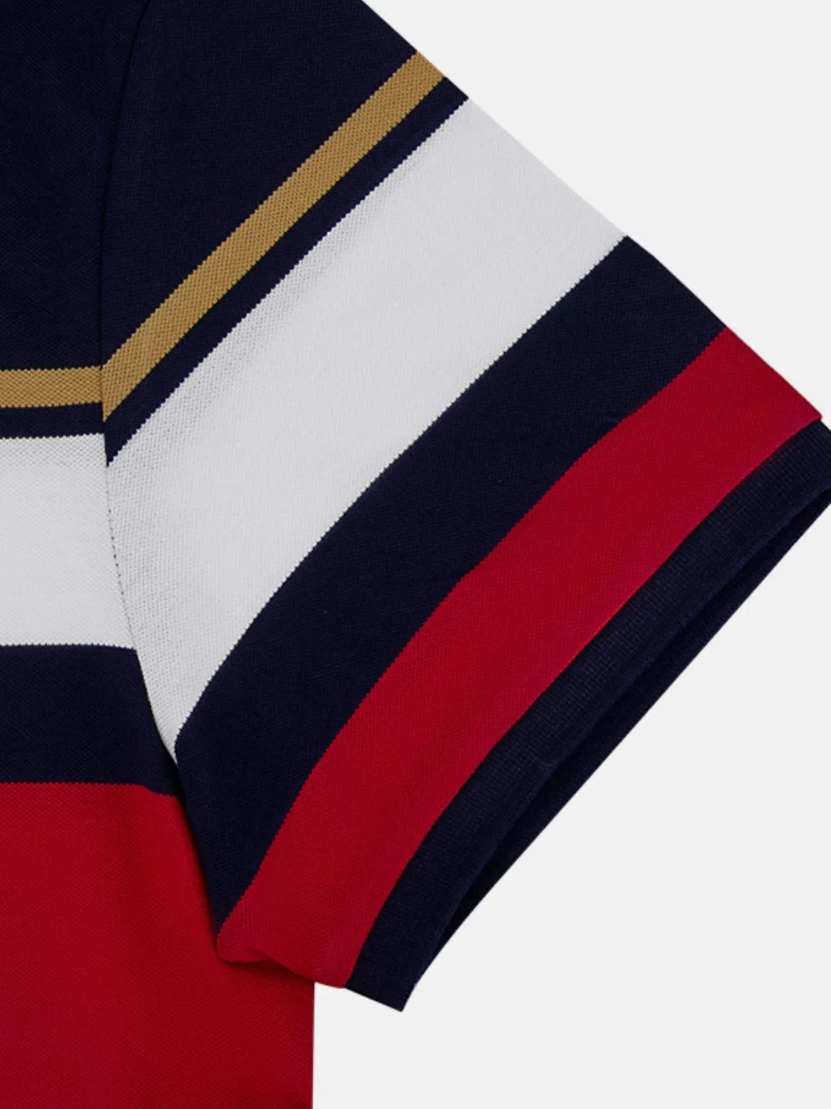 Men's Color Block Short Sleeve Polo Shirt - Navy