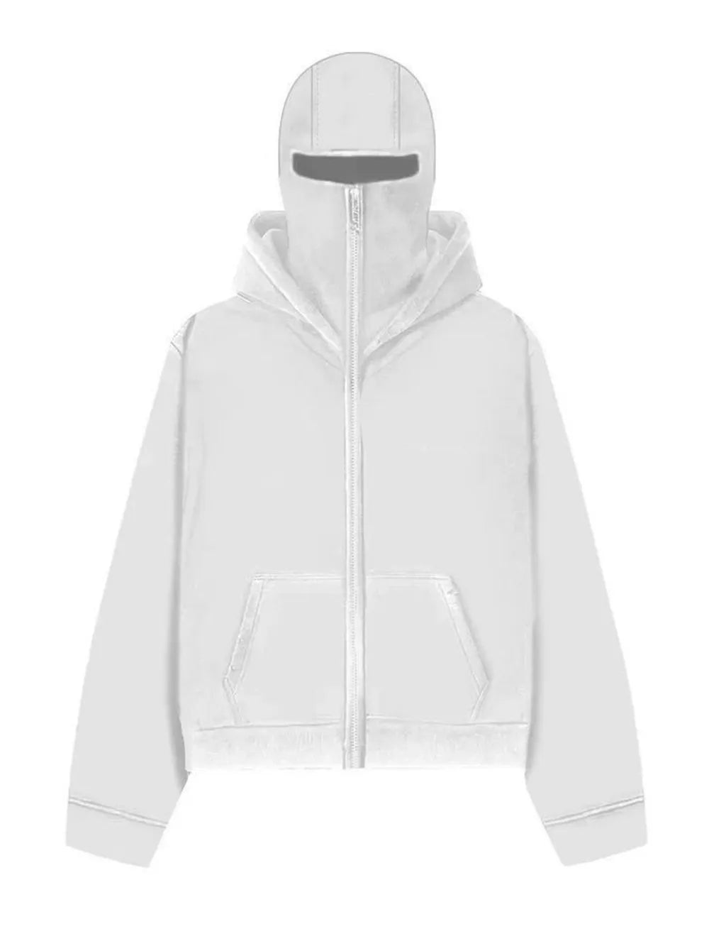 Men's Zip Up Long Sleeve Hoodie with Mask - DCDesigns mens casual hoodie product view
