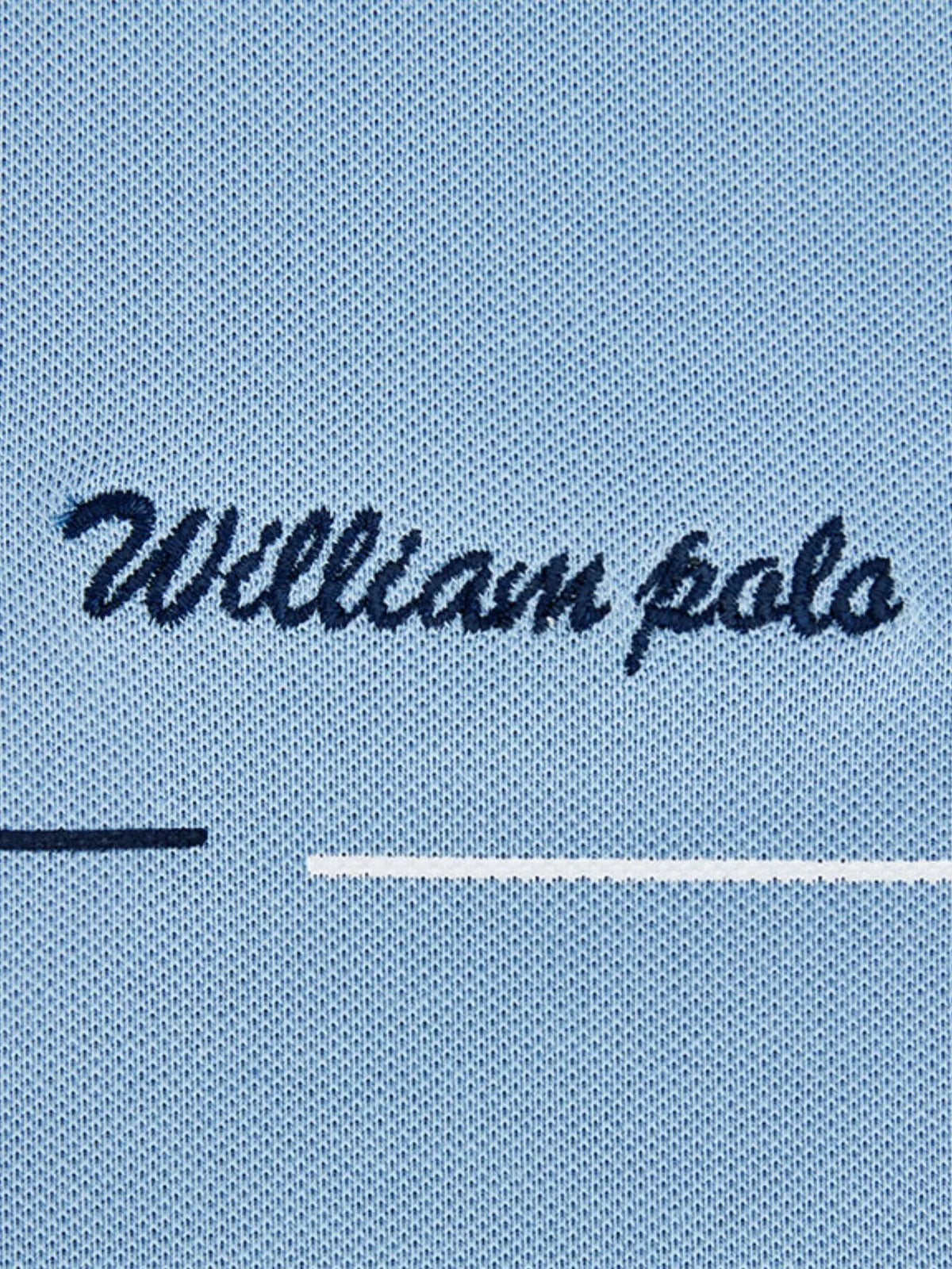 Men's Short Sleeve Collared Neck Striped Polo Shirt - Light Blue
