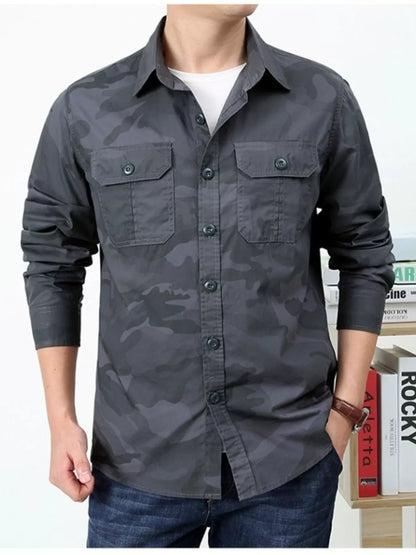 Men's Camouflage Print Long Sleeve Shirt | DCDesigns