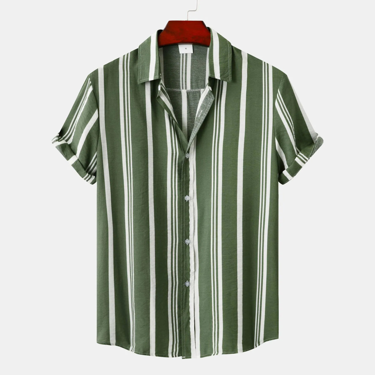 Men's Striped Short Sleeve Button-Down Shirt | DCDesigns