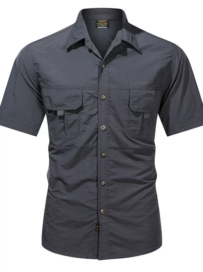 Men's Lightweight Button-Up Short Sleeve Shirt | DCDesigns