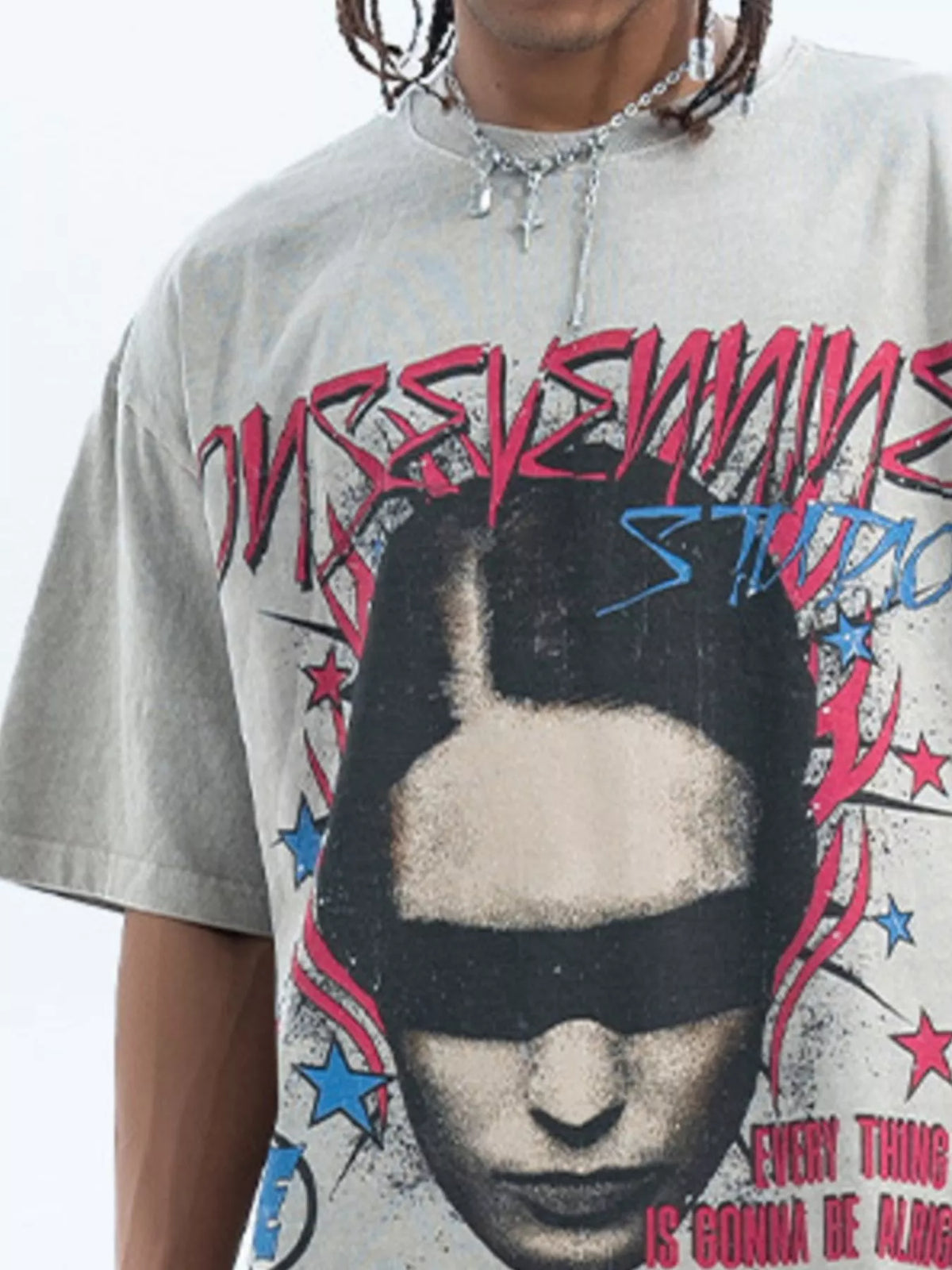 Men's Vintage Graphic Oversized T-Shirt – men's bold Y2K streetwear graphic tee, product image 4