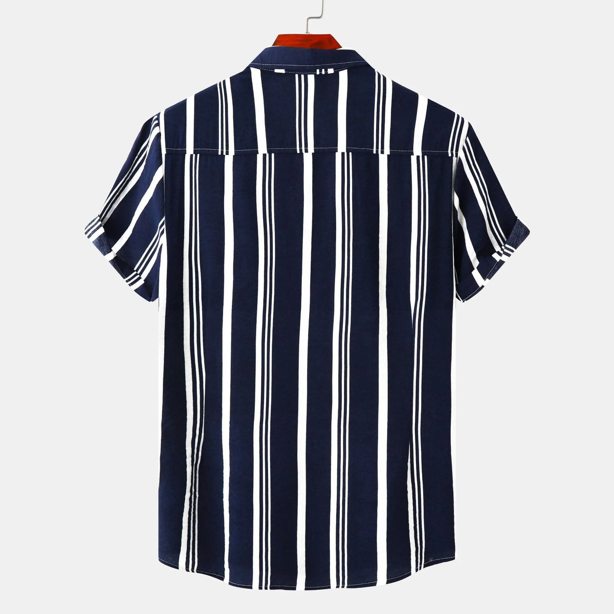 Men's Striped Short Sleeve Button-Down Shirt | DCDesigns