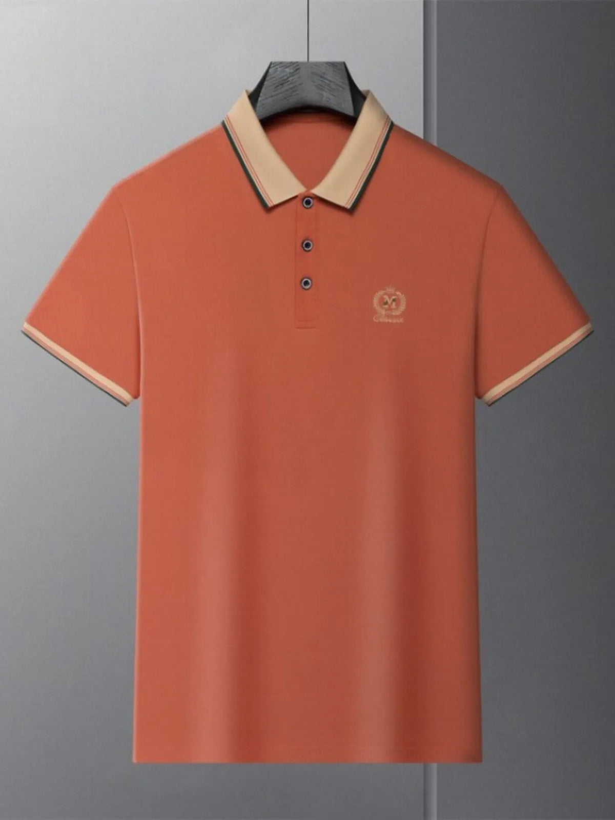 Men's Contrast Collar Classic Polo Shirt - Black