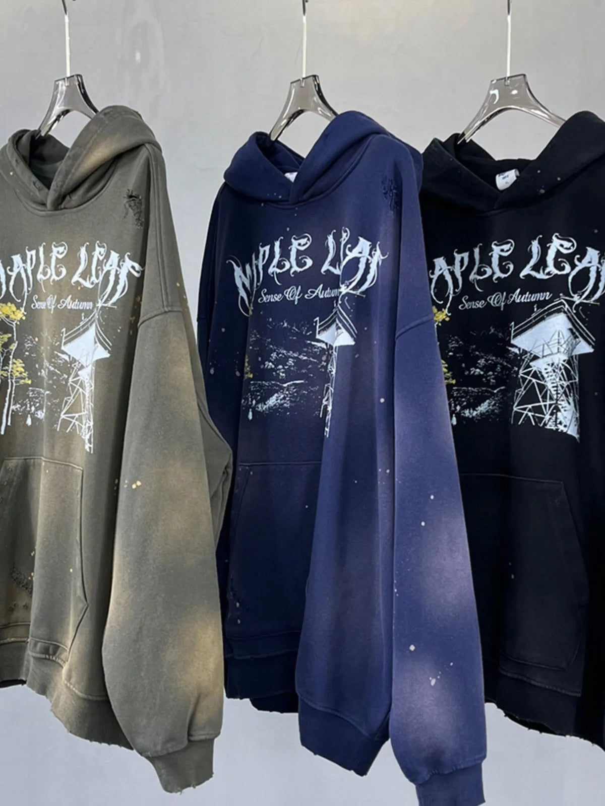 Men's Graphic Long Sleeve Hoodie - DCDesigns mens casual hoodie product view