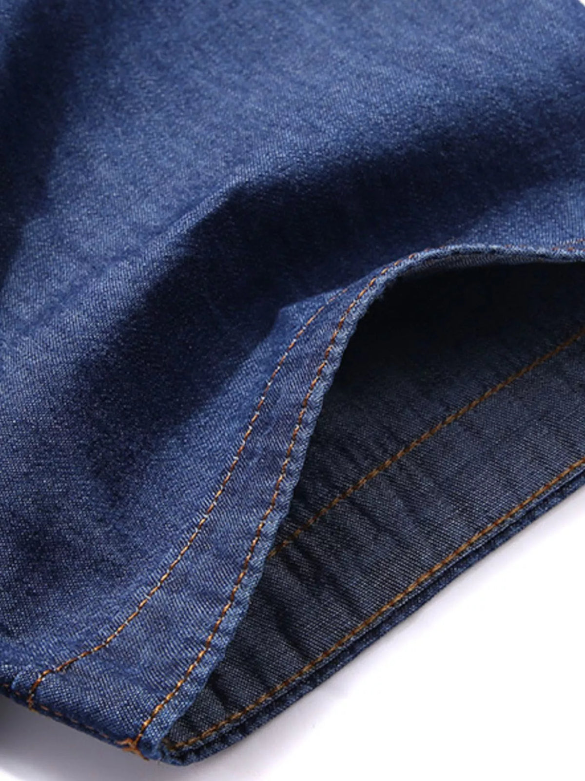 Men's Casual Short Sleeve Denim Shirt | DCDesigns