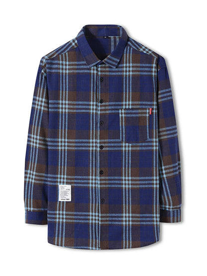 Men's Classic Plaid Long Sleeve Shirt | DCDesigns