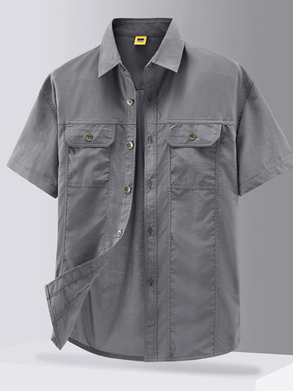 Men's Casual Short Sleeve Button-Down Shirt | DCDesigns