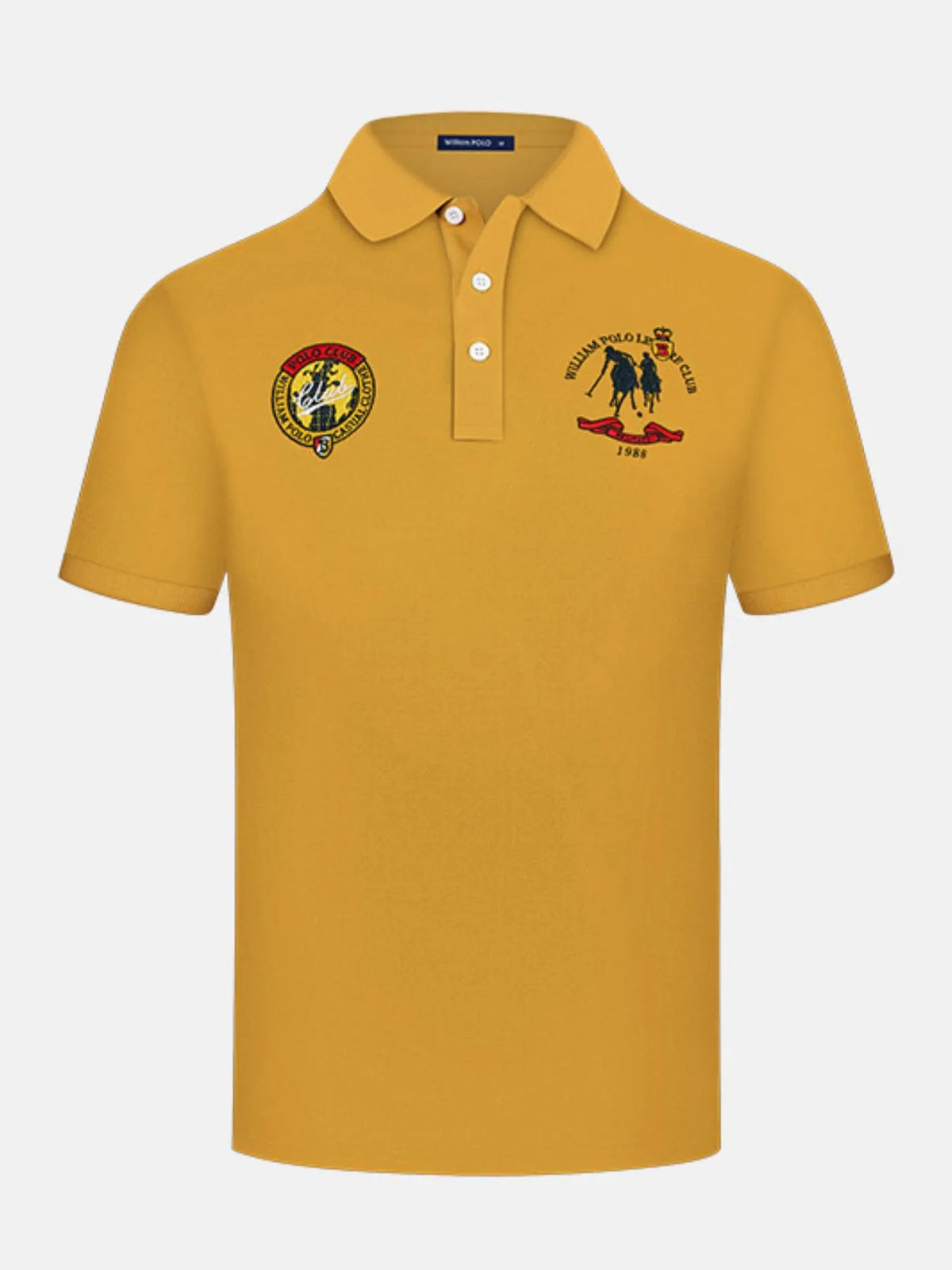 Men's Short Sleeve Embroidered Polo Shirt - White