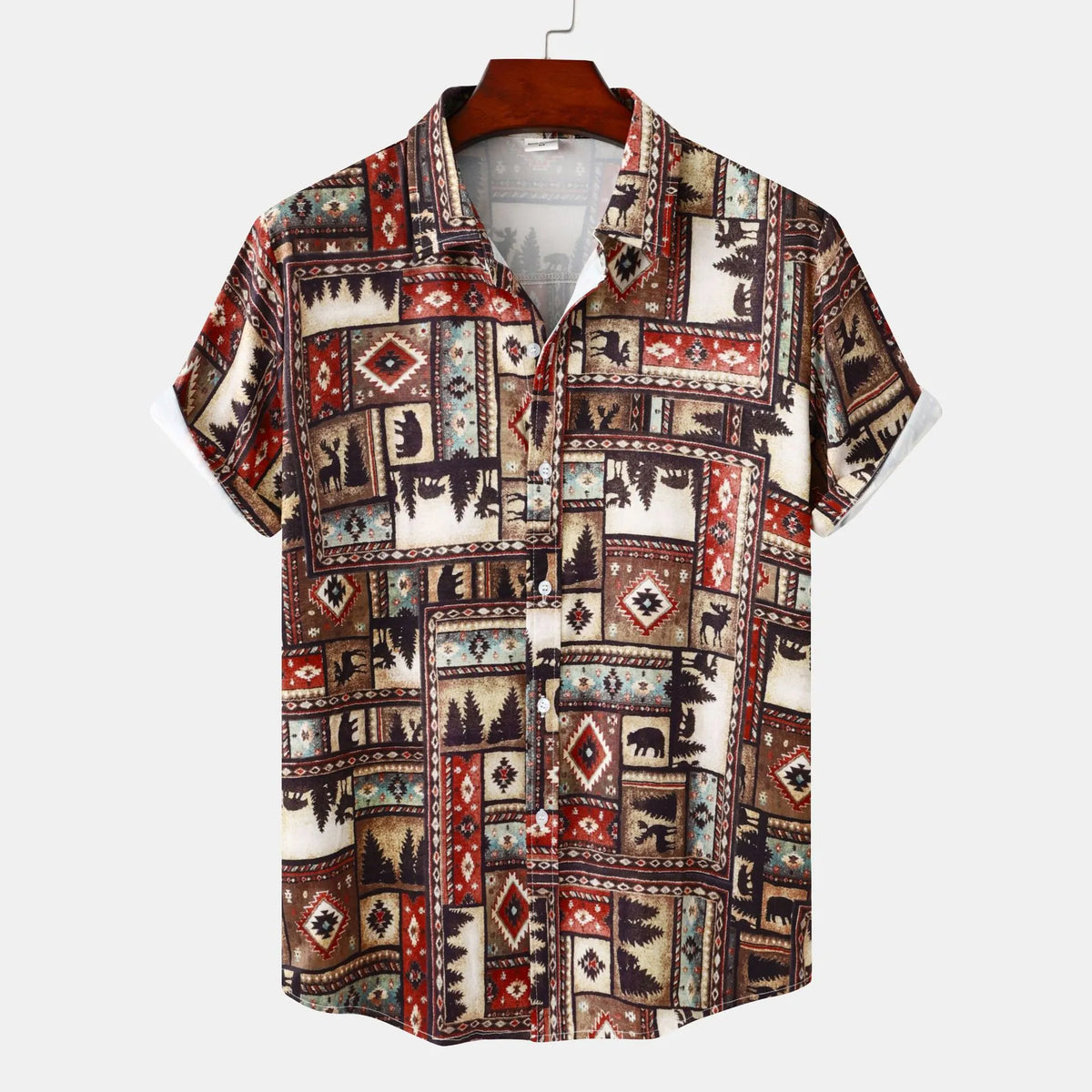 Men's Printed Short Sleeve Casual Shirt | DCDesigns