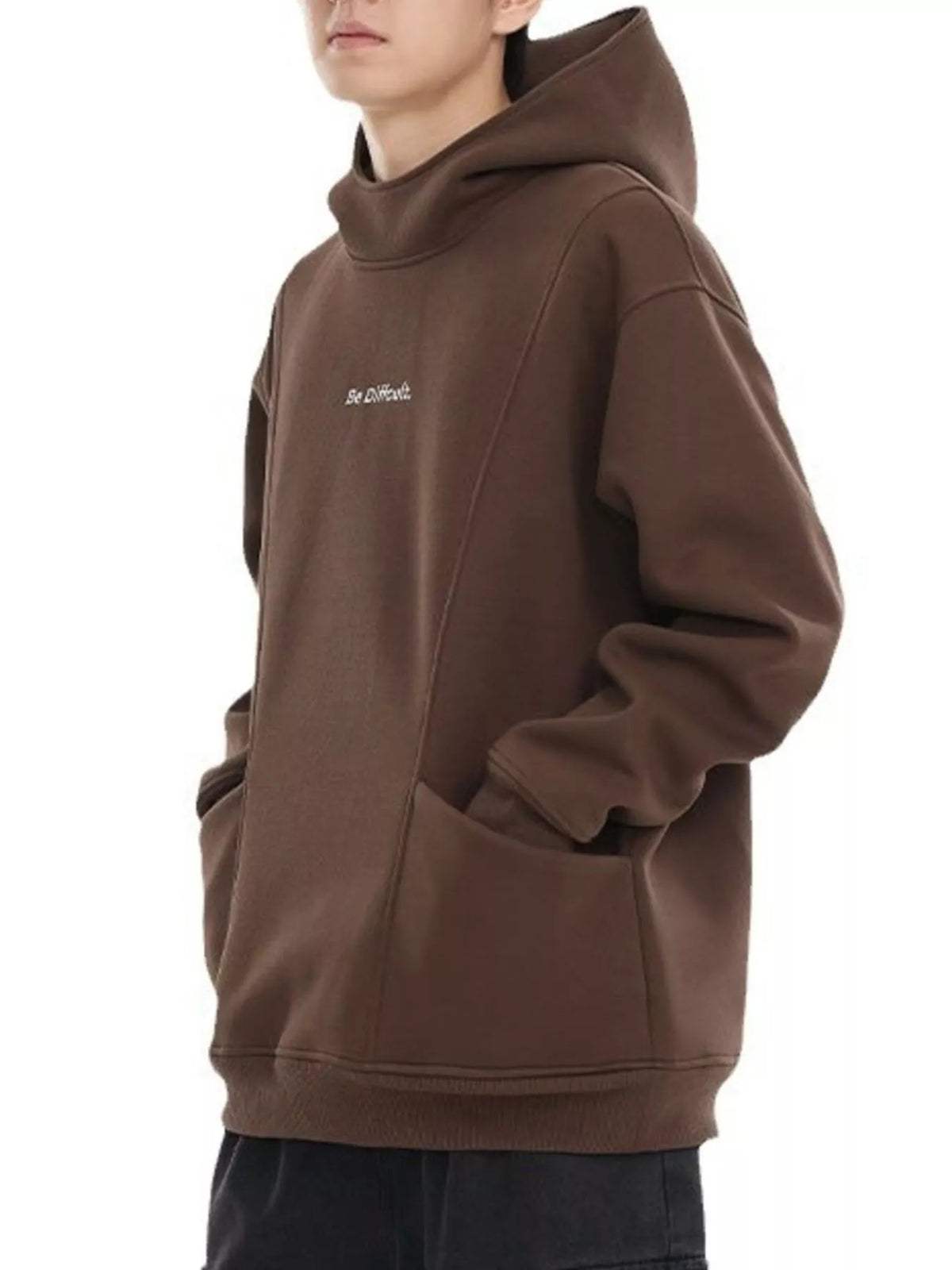 Men's Plus Size Letter Long Sleeve Hoodie - DCDesigns mens casual hoodie product view