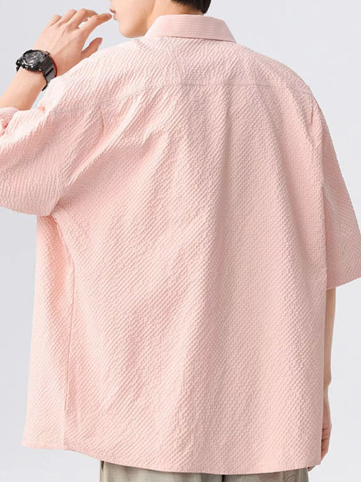 Men's Textured Short Sleeve Shirt | DCDesigns