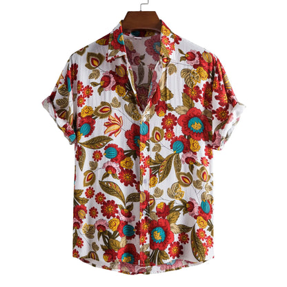 Men's Button Down Tropical Floral Shirt | DCDesigns