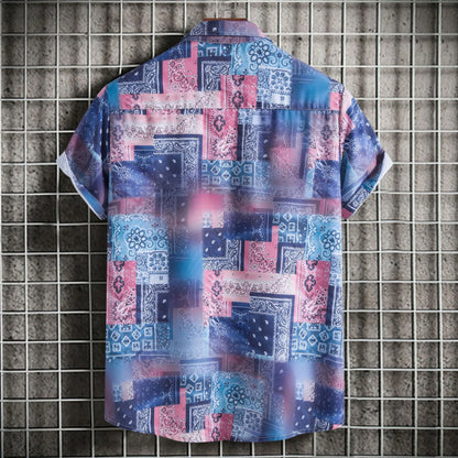 Men's Printed Short Sleeve Casual Shirt | DCDesigns