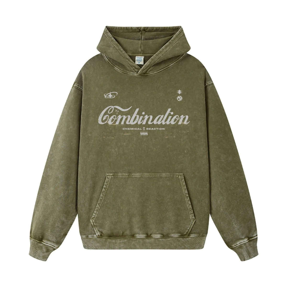 Men's Letter Washed Kangaroo Pocket Hoodie - DCDesigns mens casual hoodie product view