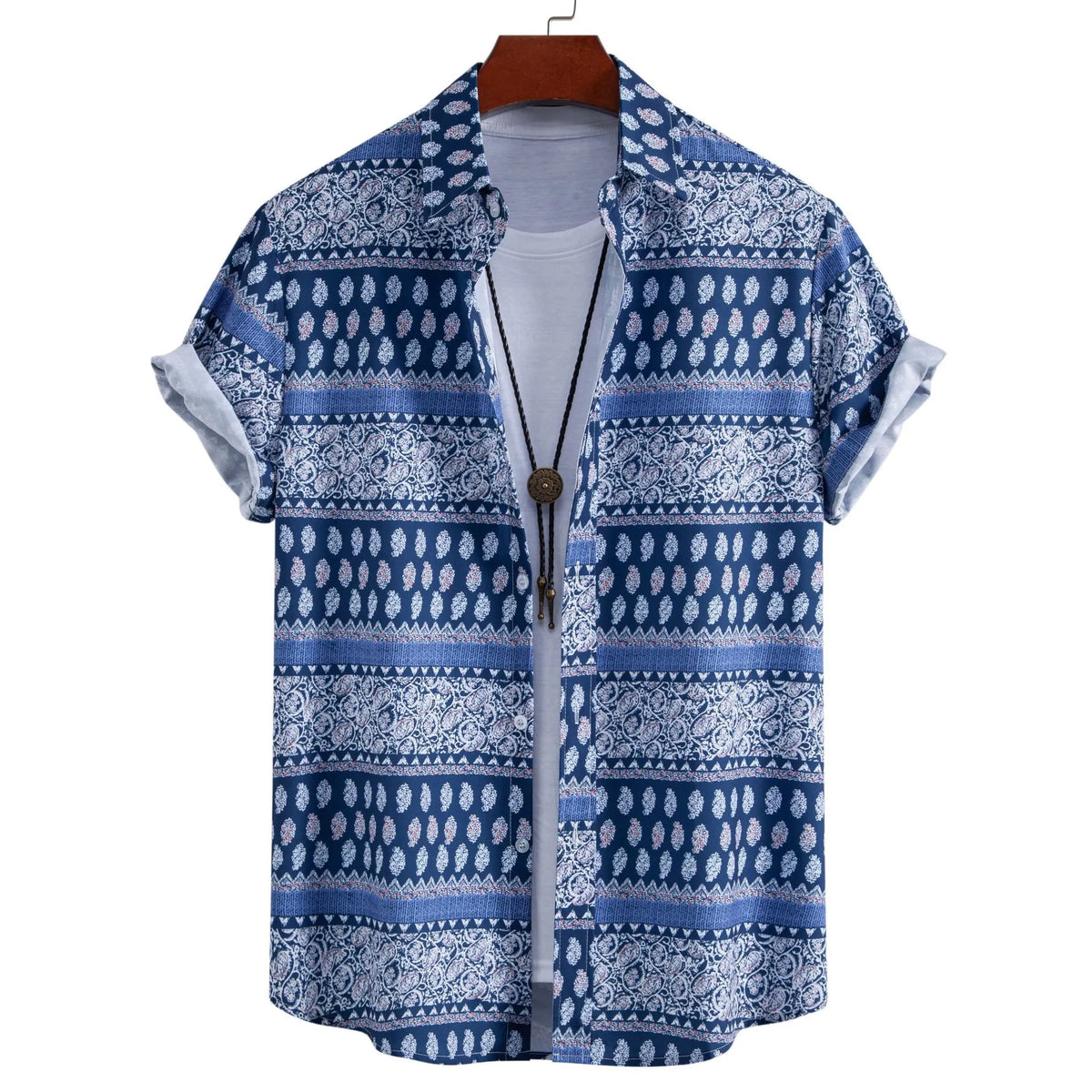 Men's Geometric Print Short Sleeve Shirt | DCDesigns