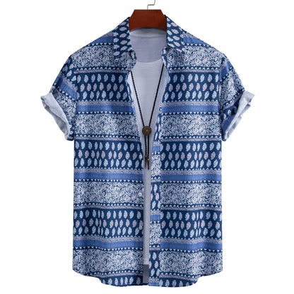 Men's Geometric Print Short Sleeve Shirt | DCDesigns