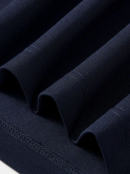 Men's Classic Striped Short Sleeve Polo Shirt - Navy