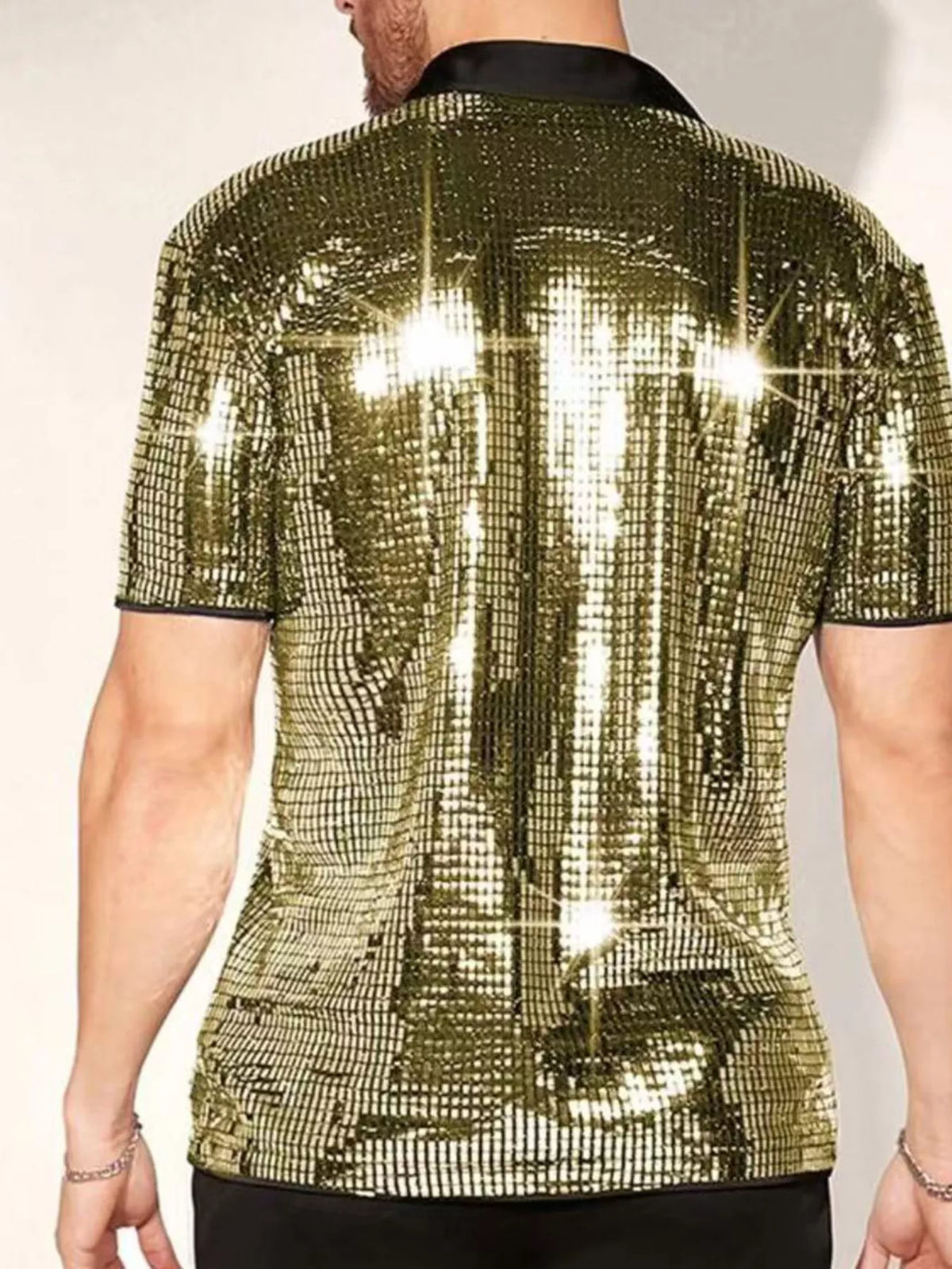 Men's Sequin Button-Up Shirt | DCDesigns