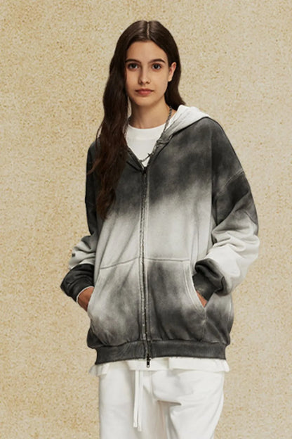 Men's Gradient Zip Up Hoodie - DCDesigns mens casual hoodie product view